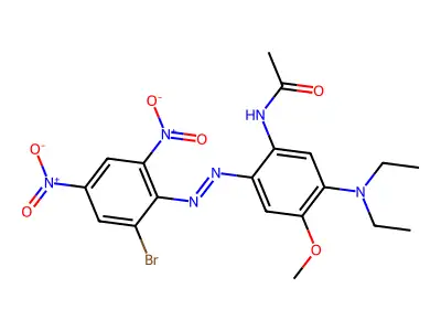 N-[2-[(2-bromo-4,6-dinitrophenyl)azo]-5-(diethylamino)-4-methoxyphenyl]acetamide structure