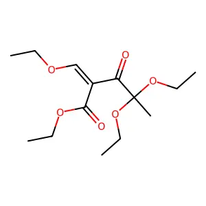 Ethyl 4,4-diethoxy-2-(ethoxymethylene)-3-oxovalerate structure