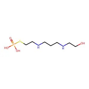 Phosphorothioic acid, S-(2-(3-(2-hydroxyethylamino)propylamino)ethyl) ester structure