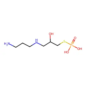 Phosphorothioic acid, S-(3-(3-aminopropylamino)-2-hydroxy)propyl ester structure