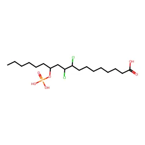 9,10-Dichloro-12-(phosphonooxy)octadecanoic acid structure