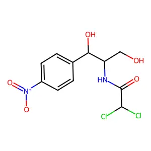 2,2-dichloro-N-(1,3-dihydroxy-1-(4-nitrophenyl)propan-2-yl)acetamide structure