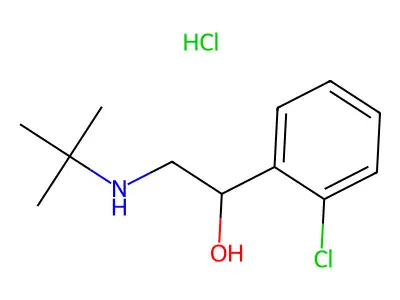 Tert-butyl-[2-(2-chlorophenyl)-2-hydroxyethyl]azanium;chloride structure