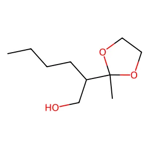 2-(2-Methyl-1,3-dioxolan-2-yl)hexan-1-ol structure