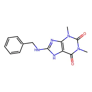 3,9-Dihydro-1,3-dimethyl-8-((phenylmethyl)amino)-1H-purine-2,6-dione structure