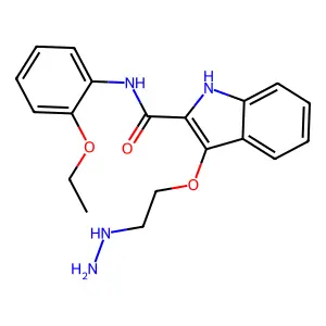 1H-Indole-2-carboxamide, N-(2-ethoxyphenyl)-3-(2-hydrazinoethoxy)- structure