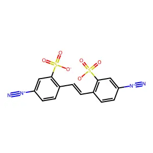 5-Diazonio-2-[2-(4-diazonio-2-sulfonatophenyl)ethenyl]benzenesulfonate structure
