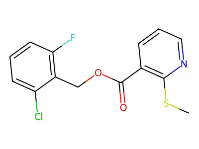 (2-Chloro-6-fluorophenyl)methyl 2-methylsulfanylpyridine-3-carboxylate structure
