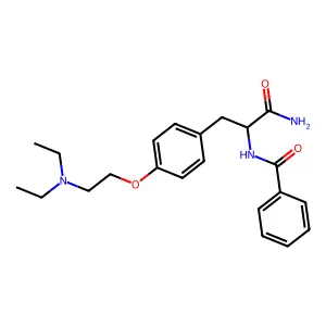 Hydrocinnamamide, alpha-(benzoylamino)-4-(2-(diethylamino)ethoxy)-, (+-)- structure