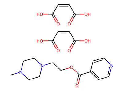 Bis(but-2-enedioic acid);2-(4-methylpiperazin-1-yl)ethyl pyridine-4-carboxylate structure