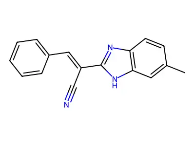 2-(6-methyl-1H-benzimidazol-2-yl)-3-phenylprop-2-enenitrile structure
