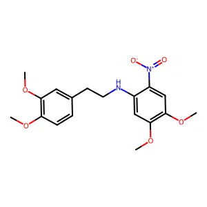 Benzeneethanamine, 3,4-dimethoxy-N-(4,5-dimethoxy-2-nitrophenyl)- structure