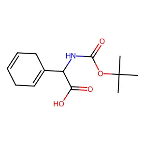 alpha-(((1,1-Dimethylethoxy)carbonyl)amino)cyclohexa-1,4-diene-1-acetic acid structure