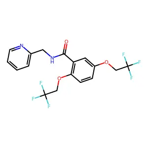 2,5-Bis(2,2,2-trifluoroethoxy)-N-(2-pyridylmethyl)benzamide structure