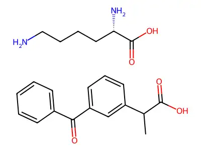 2-(3-Benzoylphenyl)propanoic acid--lysine (1/1) structure