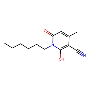 1-Hexyl-1,2-dihydro-6-hydroxy-4-methyl-2-oxonicotinonitrile structure
