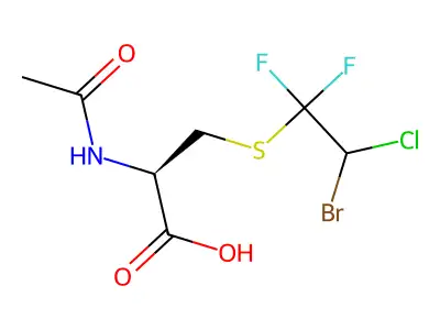N-Acetyl-3-((2-bromo-2-chloro-1,1-difluoroethyl)thio)alanine structure