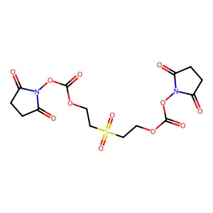 C,C'-(Sulfonyldi-2,1-ethanediyl) bis(C-(2,5-dioxo-1-pyrrolidinyl) carbonate) structure