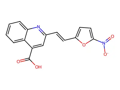 2-[2-(5-Nitro-furan-2-YL)-vinyl]-quinoline-4-carboxylic acid structure