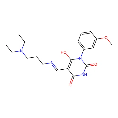5-[(3-diethylaminopropylamino)methylidene]-1-(3-methoxyphenyl)-1,3-diazinane-2,4,6-trione structure