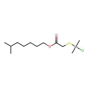 Acetic acid, ((chlorodimethylstannyl)thio)-, isooctyl ester structure