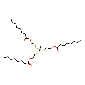 1,1',1''-((Methylstannylidyne)tris(thio-2,1-ethanediyl)) trioctanoate structure