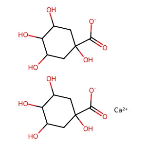 Calcium bis(1,3,4,5-tetrahydroxycyclohexanecarboxylate) structure