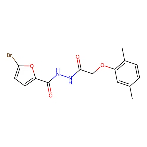 5-bromo-N'-[(2,5-dimethylphenoxy)acetyl]furan-2-carbohydrazide structure