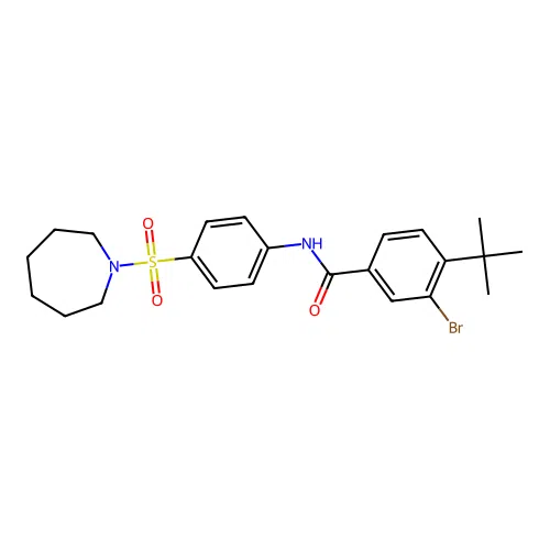 N-[4-(1-azepanylsulfonyl)phenyl]-3-bromo-4-tert-butylbenzamide structure