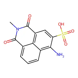 6-Amino-2,3-dihydro-2-methyl-1,3-dioxo-1H-benz(de)isoquinoline-5-sulphonic acid structure