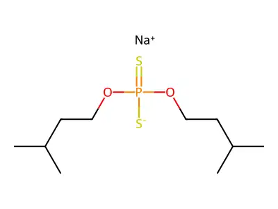 Sodium bis(3-methylbutoxy)-sulfanylidene-sulfido-lambda5-phosphane structure