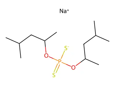Sodium bis(4-methylpentan-2-yloxy)-sulfanylidene-sulfido-lambda5-phosphane structure