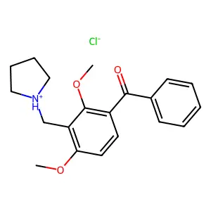 Benzophenone, 2,4-dimethoxy-3-(1-pyrrolidinylmethyl)-, hydrochloride structure