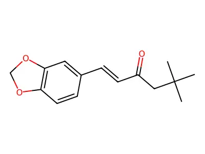5,5-Dimethyl-1-(1,3-benzodioxol-5-yl)-1-hexen-3-one structure