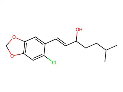 1-(2-Chloro-4,5-methylenedioxyphenyl)-6-methyl-1-hepten-3-ol structure
