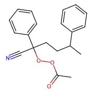 Ethaneperoxoic acid, 1-cyano-1,4-diphenylpentyl ester structure