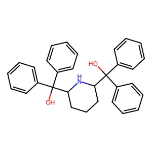 (Piperidine-2,6-diyl)bis(diphenylmethanol) structure