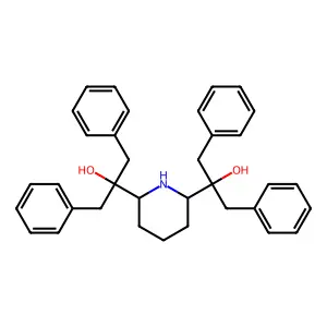 2,2'-(Piperidine-2,6-diyl)bis(1,3-diphenylpropan-2-ol) structure
