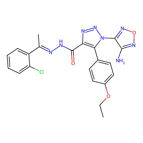 C21H19ClN8O3 structure