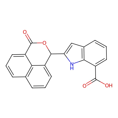 2-(3-Oxo-1h,3h-benzo[de]isochromen-1-yl)-1h-indole-7-carboxylic acid structure
