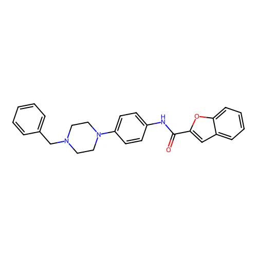 N-[4-(4-benzylpiperazin-1-yl)phenyl]-1-benzofuran-2-carboxamide structure