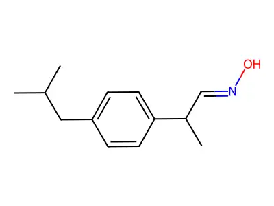 (1E)-2-[4-(2-methylpropyl)phenyl]propanal oxime structure