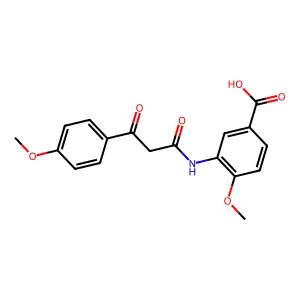 4-Methoxy-3-[[3-(4-methoxyphenyl)-1,3-dioxopropyl]amino]benzoic acid structure