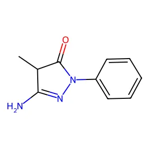5-amino-2,4-dihydro-4-methyl-2-phenyl-3H-pyrazol-3-one structure