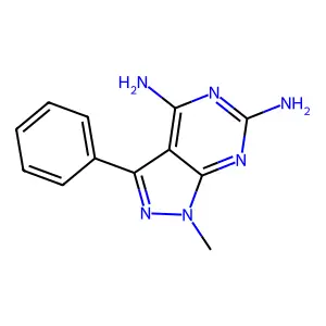 4,6-Diamino-1-methyl-3-phenyl pyrazolo[3,4-d]pyrimidine structure