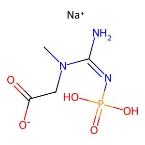 sodium 2-[methyl-(N'-phosphonocarbamimidoyl)amino]acetate structure