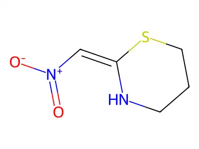 (2E)-2-(nitromethylidene)-1,3-thiazinane structure