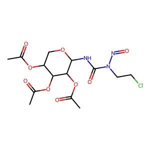 Urea, N-(2-chloroethyl)-N-nitroso-N'-(2,3,4-tri-O-acetyl-beta-D-xylopyranosyl)- structure