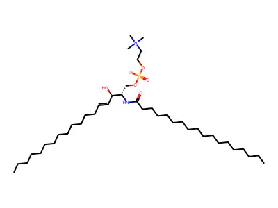 N-Octadecanoylsphingosylphosphorylcholine structure