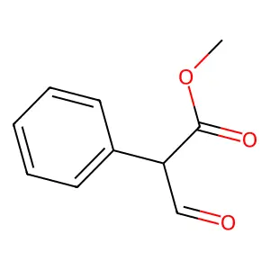 Benzeneacetic acid, alpha-formyl-, methyl ester structure